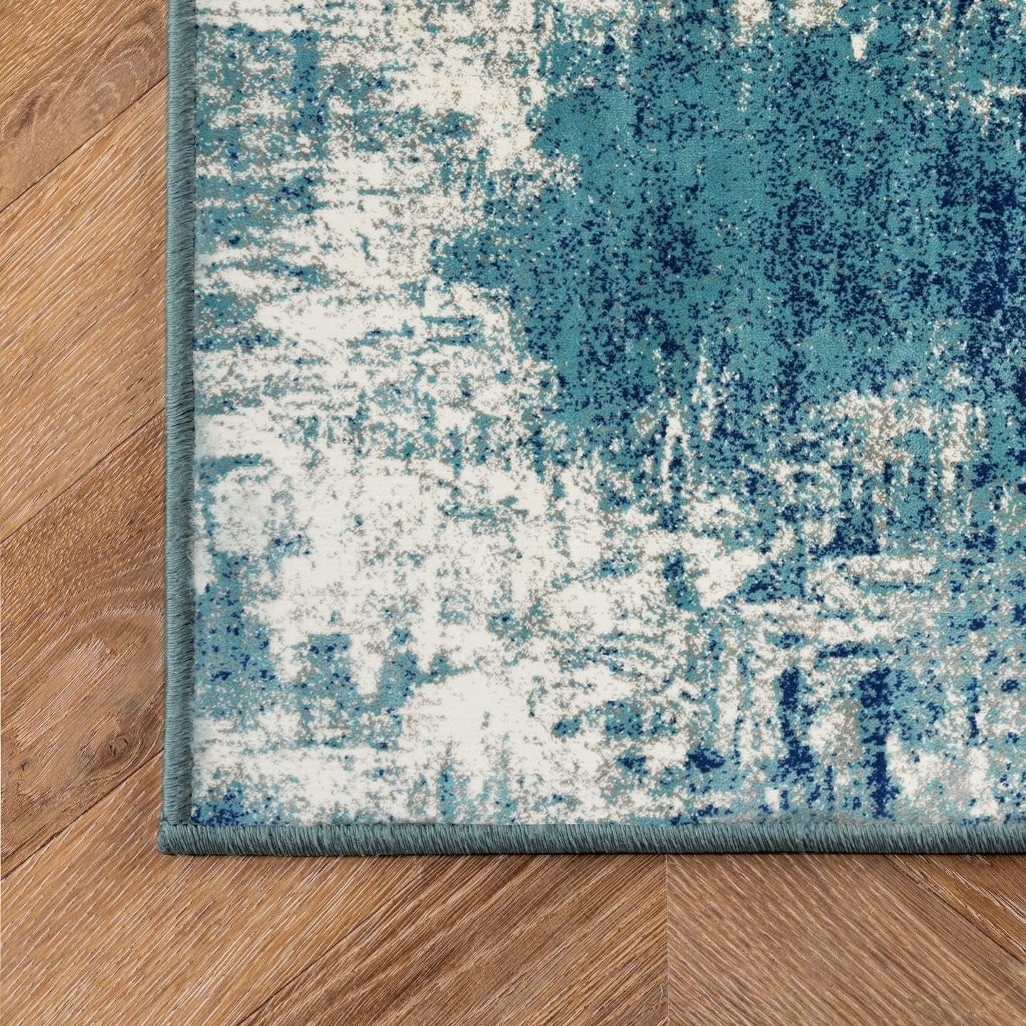 Modern Abstract Area Rug, Light Blue 6X9